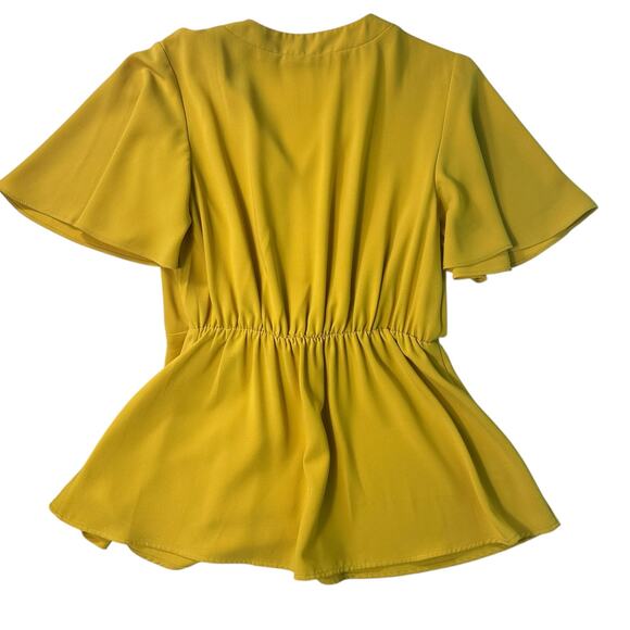 GRACE KARIN Elegant V Neck Peplum Top Tie Front Short Bell Sleeve Blouse Wmn Med - Picture 11 of 16